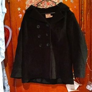 Faded glory black peackoat size 2x